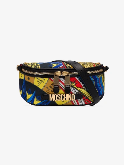 Shop Moschino Multicoloured Astrology Print Belt Bag In Yellow