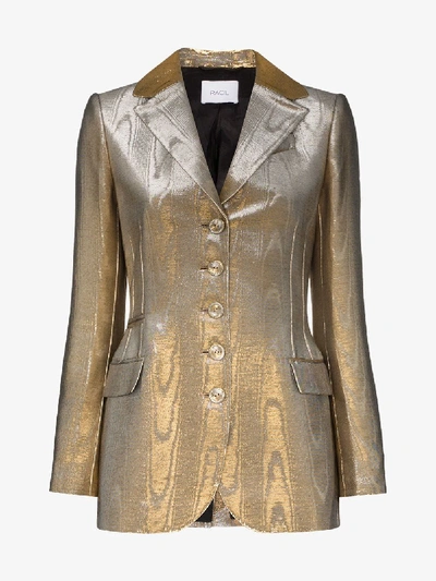 Shop Racil Curtis Lurex Buttoned Blazer In Gold