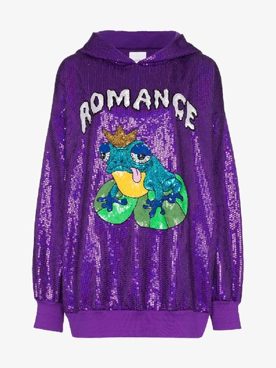 Shop Ashish Romance Sequin Hoodie In Purple