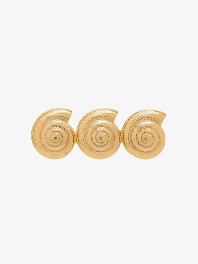 Shop Tohum 24k Gold-plated Trio Archi Shell Hair Clip