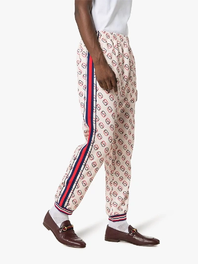 Shop Gucci Gg Logo Print Track Pants In Neutrals