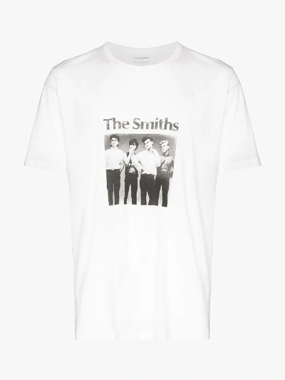 Shop Saint Laurent The Smiths Graphic Print T-shirt In White