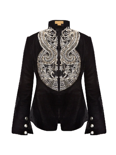 Shop Nadya Shah Rita Velvet Jacket In Black