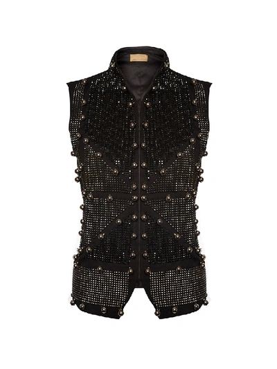 Shop Nadya Shah Chain Mail Jacket In Black