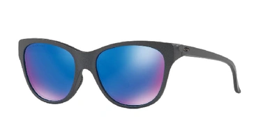 Shop Oakley Woman Sunglasses Oo9357 Hold Out In Sapphire Iridium Polarized