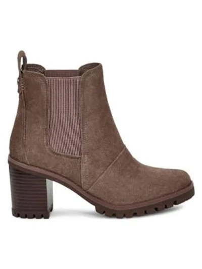 Shop Ugg Women's Hazel Suede Chelsea Boots In Brown