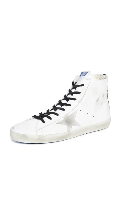 Shop Golden Goose Francy Sneakers In White/blue