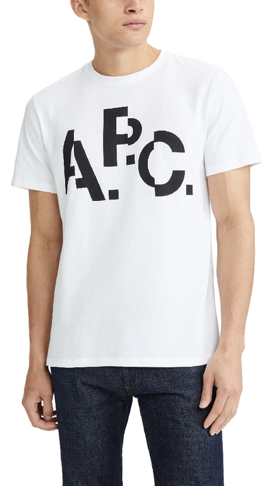 Shop Apc Decale Short Sleeve Tee Shirt In Blanc