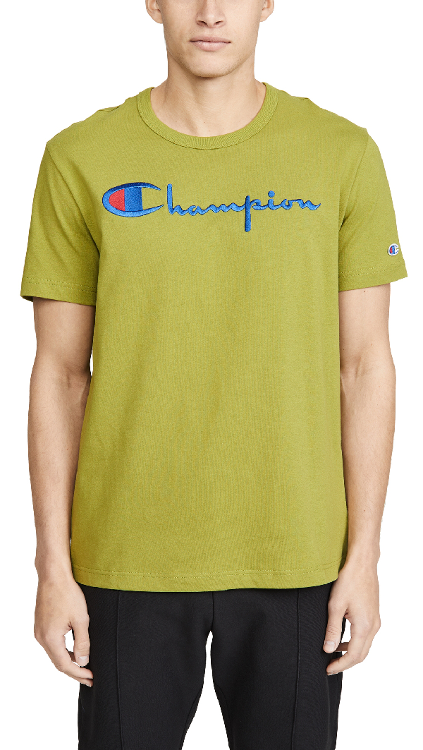 hiker green champion shirt