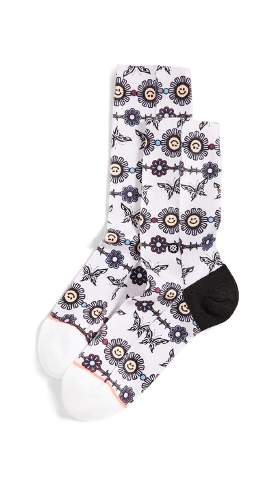 Shop Stance Daisy Chain Socks In Grey Heather