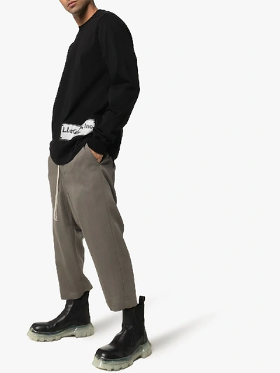 Shop Rick Owens Logo Patch Sweatshirt In Black