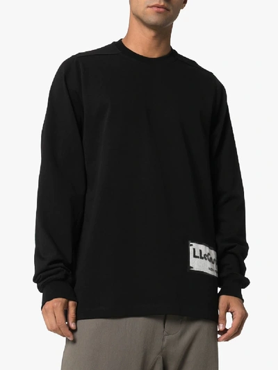 Shop Rick Owens Logo Patch Sweatshirt In Black