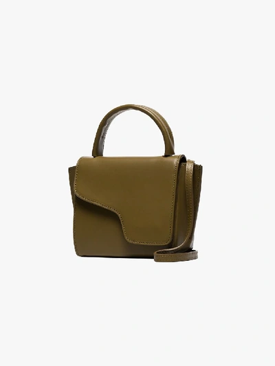 Shop Atp Atelier Khaki Montalcino Leather Cross Body Bag In Green