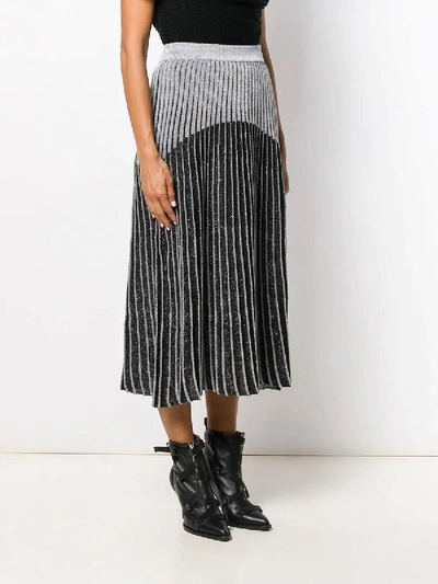 Shop Balmain Ribbed Knit Skirt In Black