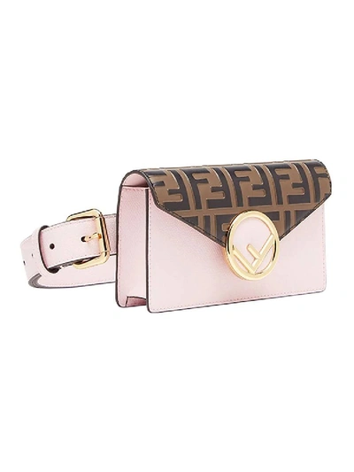 Shop Fendi Ff Pattern Convertable Bag Pink In Multicolor