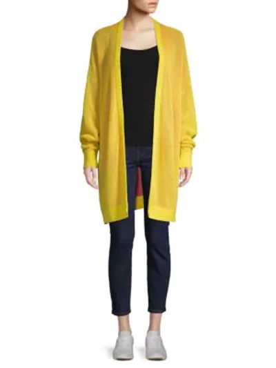 Shop Tre By Natalie Ratabesi Miki Knit Cashmere Cardigan In Yellow