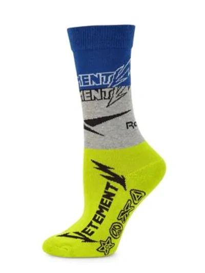 Shop Vetements X Reebok Classic Cut-up Socks In Blue Grey Multi