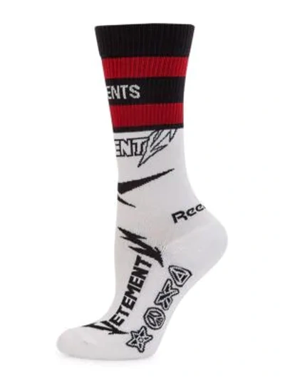 Shop Vetements X Reebok Classic Cut-up Socks In White