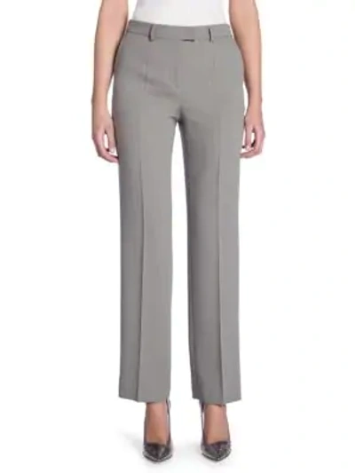 Shop Giorgio Armani Straight-leg Wool Pants In Grey