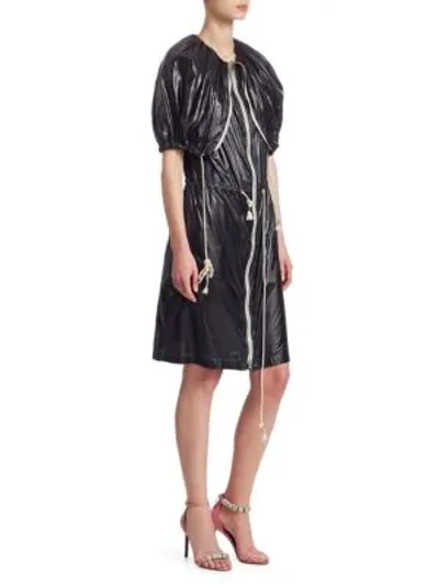 Shop Calvin Klein Nylon Zip-front Dress In Black
