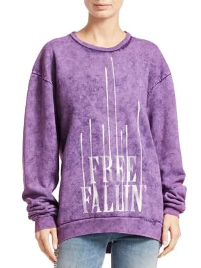 Shop Alchemist Perfect Free Fallin' Cotton Pullover In Purple