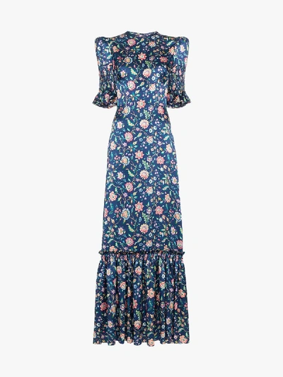 Shop The Vampire's Wife Floral Silk Maxi Dress In Multicoloured