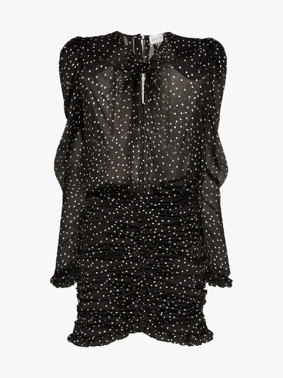 Shop Magda Butrym Barletta Polka Dot Silk Mini Dress In Black