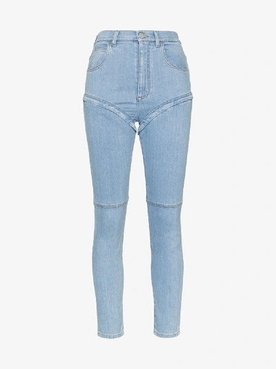 Shop Alessandra Rich Detachable Skinny Jeans In Blue
