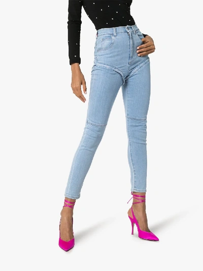 Shop Alessandra Rich Detachable Skinny Jeans In Blue