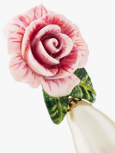 Shop Dolce & Gabbana Multicoloured Rose Charm Earrings