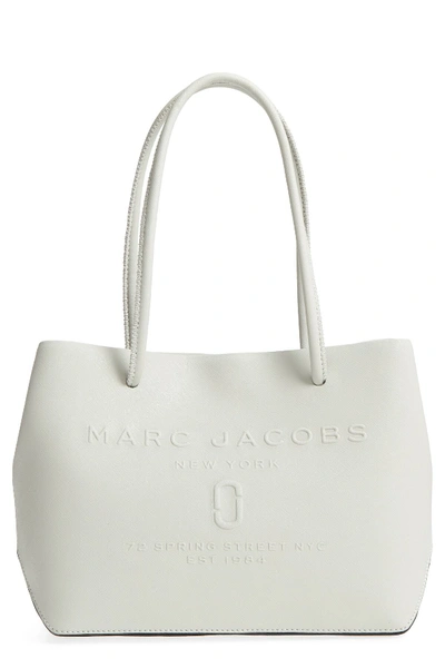 Shop Marc Jacobs Mini Leather Logo Shopper Tote In Bone