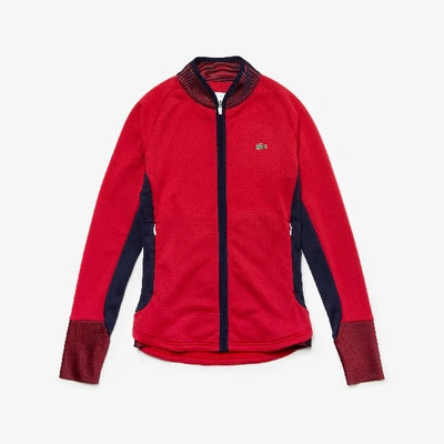 Shop Lacoste Women's Sport Breathable Stretch Zip Golf Jacket In Red,navy Blue,white