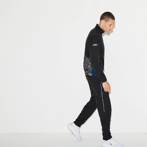 mens black lacoste tracksuit