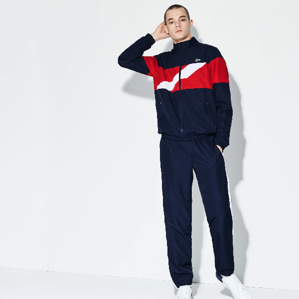 red white and blue lacoste tracksuit