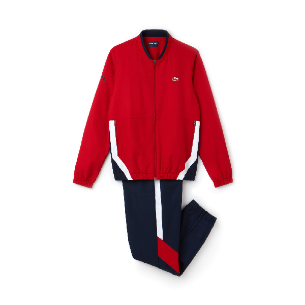 red lacoste tracksuit