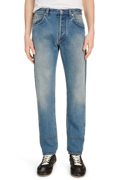 Shop Loewe Five-pocket Jeans In Washed Denim