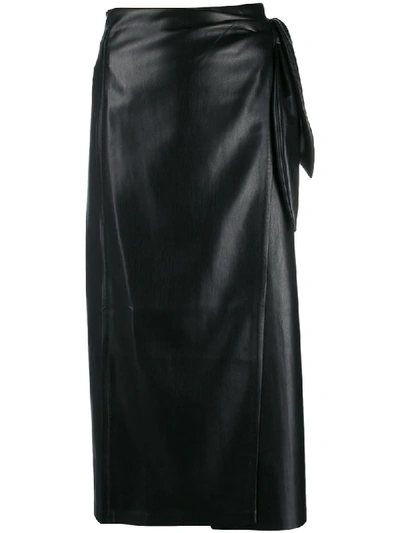 Shop Nanushka Wrap Pencil Skirt In Black
