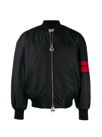 Shop Gcds Fitted Bomber Jacket In Black