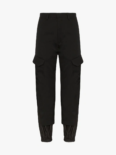 Shop Delada Contrast Cuff Trousers In Black