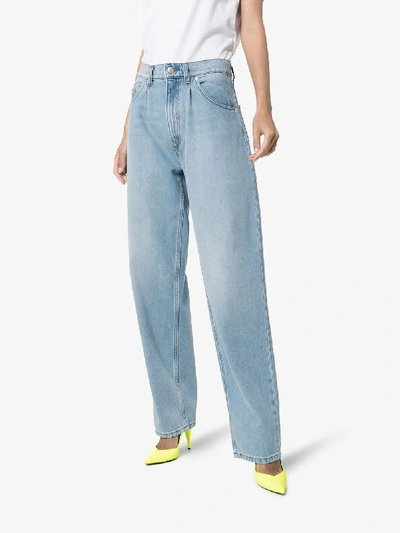 Shop Magda Butrym Grangeville Wide Leg Jeans In Blue