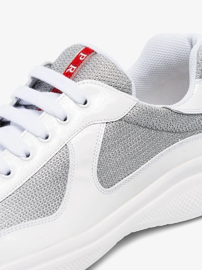 Shop Prada White America's Cup Low Top Sneakers