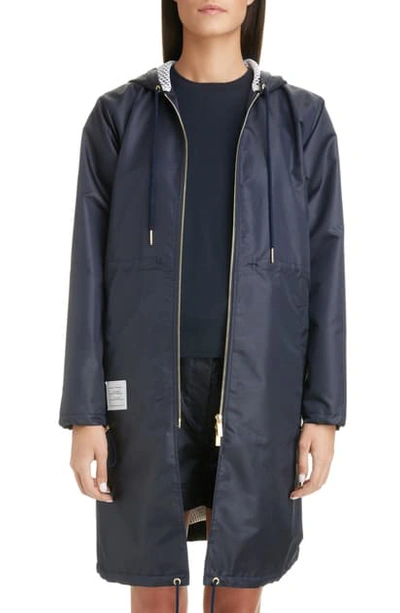 Shop Thom Browne 4-bar Ripstop Parka In Navy