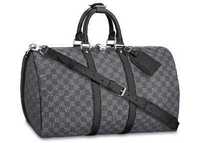 Pre-owned Louis Vuitton Keepall Bandouliere Damier Graphite 45 Black/graphite