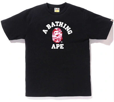 Pre-owned Bape Abc College Tee Black/pink