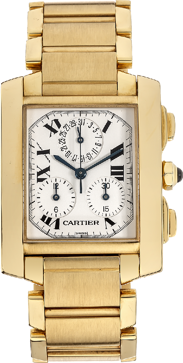 cartier tank francaise chronograph gold