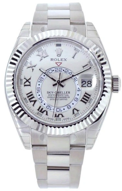 Pre-owned Rolex Sky-dweller 326939 In White Gold