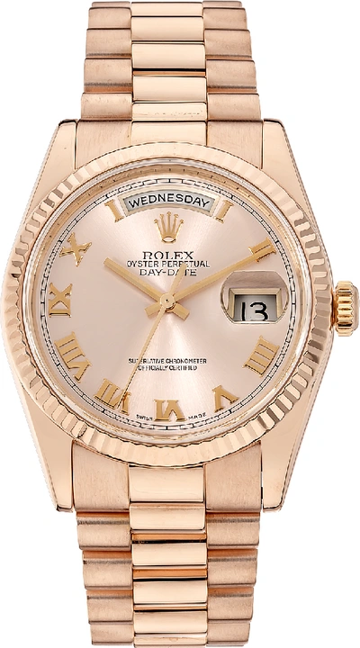 Pre-owned Rolex  Day-date 118235 In Rose Gold