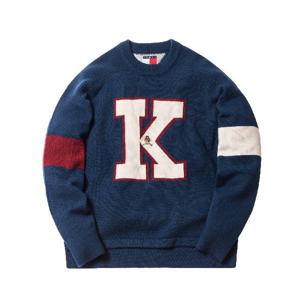 Kith X Tommy Hilfiger Varsity K Sweater Navy | ModeSens