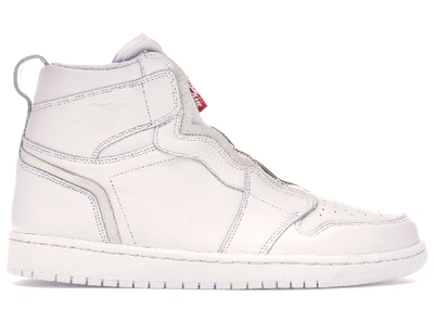 Pre-owned Jordan 1 Retro High Zip White (women's) In White/white-university Red