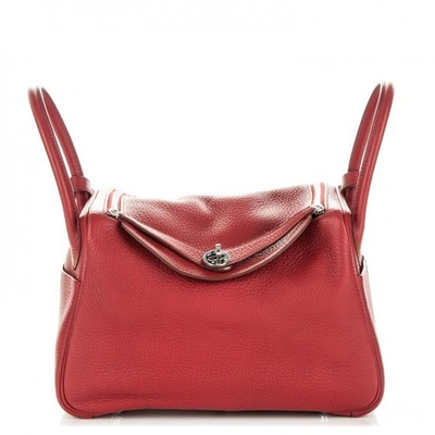 Pre-owned Hermes Lindy Clemence 30 Rouge Garance